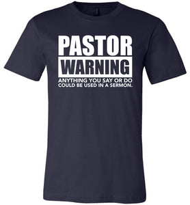 Pastor Warning Funny Pastor Shirts navy