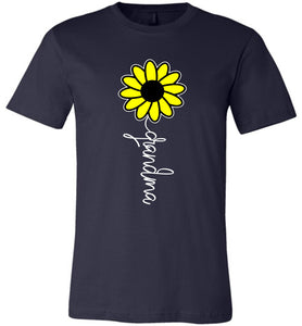 Sunflower Grandma Shirt navy