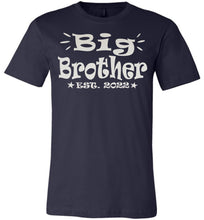Load image into Gallery viewer, Big Brother EST 2022 Big Brother Shirt adult &amp; youth navy