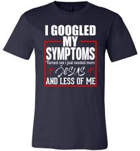 Load image into Gallery viewer, I Googled My Symptoms Jesus T Shirts navy