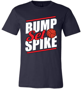 Bump Set Spike Volleyball Shirts navy