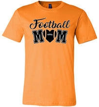 Load image into Gallery viewer, Football Mom With Heart Football Mom Shirts | Football Mom Gifts orange