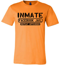 Load image into Gallery viewer, Inmate Facebook Jail Repeat Offender Facebook Jail T Shirt canvas orange