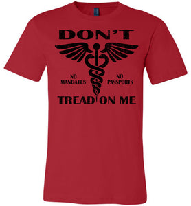 Don't Tread On Me No Vaccine Mandates Shirt Anti-Vaxxer T-Shirt  red
