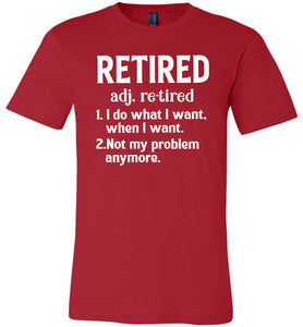 Funny Retired T Shirts, Retired Adjective red