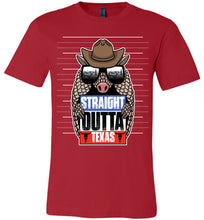 Load image into Gallery viewer, Straight Outta Texas Shirt With Armadillo Texas pride shirts red