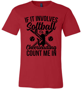 Softball Or Cheerleading Count Me In Softball Shirts red