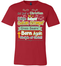 Load image into Gallery viewer, Not Just A Christian Quote T Shirts red
