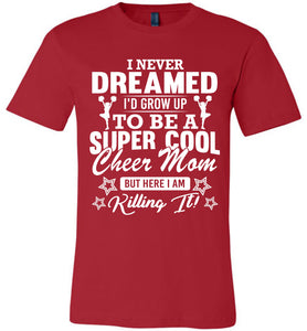 Super Cool Cheer Mom Shirts red