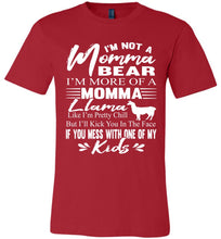 Load image into Gallery viewer, Momma Llama Shirt | Funny Mom Shirts | Momma Bear Shirt unisex red
