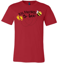 Load image into Gallery viewer, Big Brother To Bee New Big Brother Shirt adult &amp; youth  red