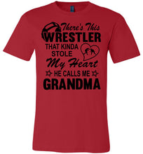 Load image into Gallery viewer, Wrestler Stole My Heart Grandma Wrestling Tshirt red