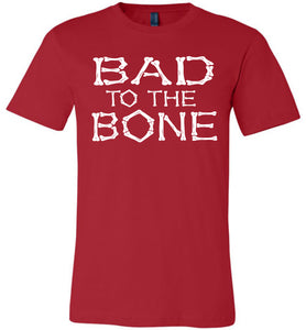 Bad To The Bone Halloween T-Shirt red