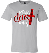 Load image into Gallery viewer, Merry Christ Mas Merry Christmas Christian Christmas Shirt silver