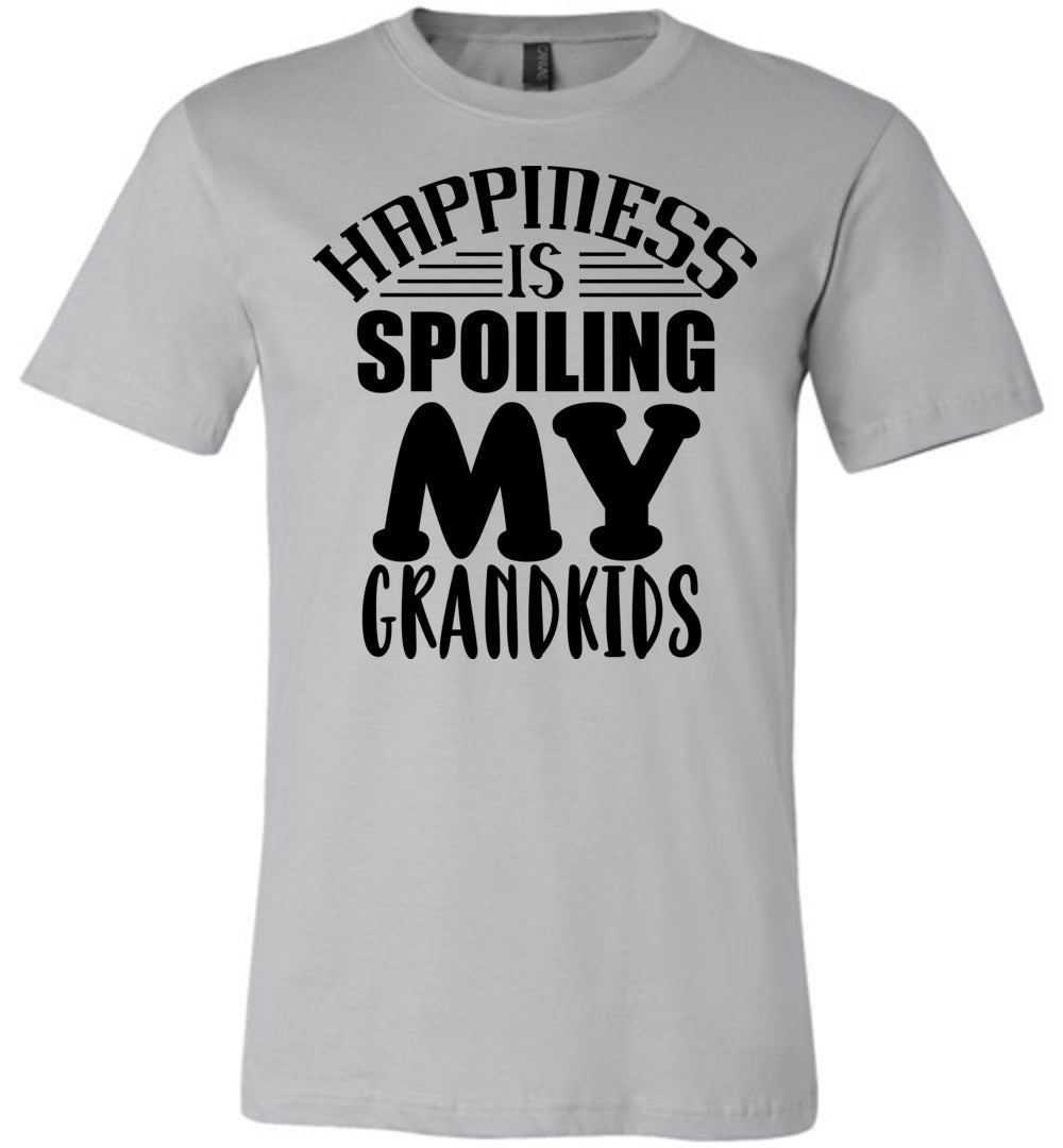 Happiness Is Spoiling My Grandkids Tshirt silver