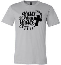 Load image into Gallery viewer, Grace Upon Grace Christian Quote T Shirts silver