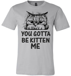 You Gotta Be Kitten Me Funny Cat T Shirt silver