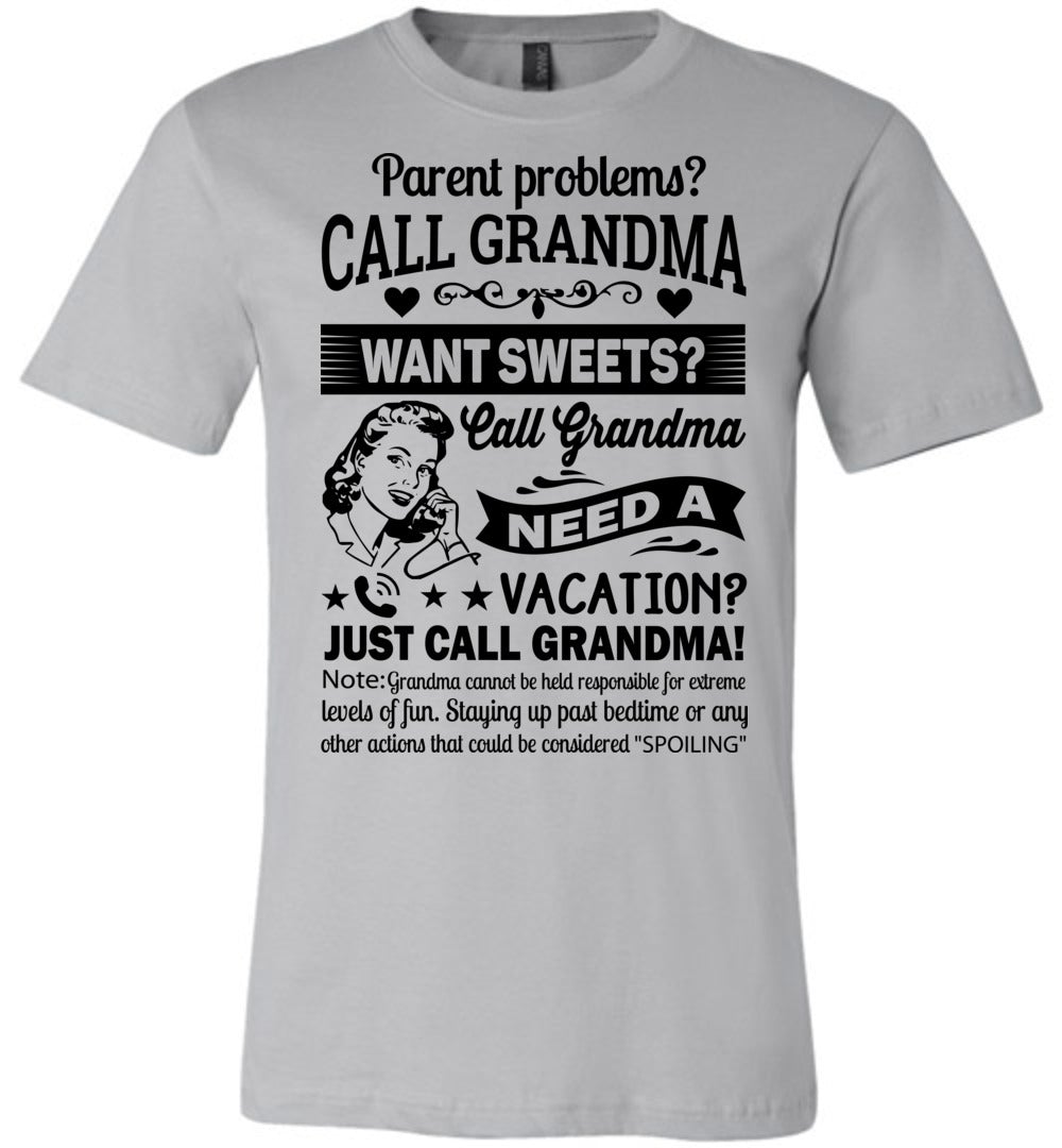 Just Call Grandma T Shirts | Funny Grandma Shirts | Funny Grandma Gifts silver