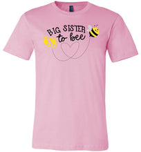 Load image into Gallery viewer, Big Sister To Bee New Big Sister T Shirt adult &amp; youth pink