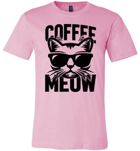 Load image into Gallery viewer, Coffee Meow Coffee Cat T Shirt pink