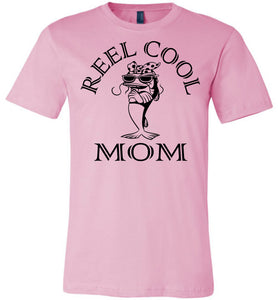 Reel Cool Mom Fishing Mom Tee Shirts pink
