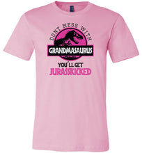 Load image into Gallery viewer, Don&#39;t Mess With Grandmasaurus T-shirt pink