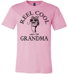 Reel Cool Grandma Funny Fishing Grandma T Shirt pink