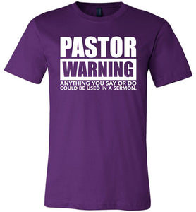 Pastor Warning Funny Pastor Shirts purple