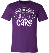 Load image into Gallery viewer, Spoiler Alert I Don&#39;t Care Sarcastic Shirts purple