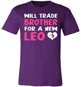 Will Trade Brother For New Leo Gymnastics T Shirt purple