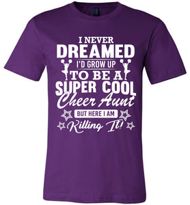 Super Cool Cheer Aunt Shirts team purple
