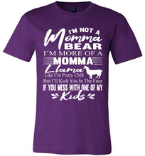 Load image into Gallery viewer, Momma Llama Shirt | Funny Mom Shirts | Momma Bear Shirt purple