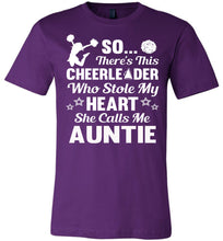 Load image into Gallery viewer, Cheerleader Who Stole My Heart She Calls Me Auntie Cheer Aunt Shirts purple