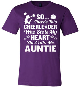 Cheerleader Who Stole My Heart She Calls Me Auntie Cheer Aunt Shirts purple
