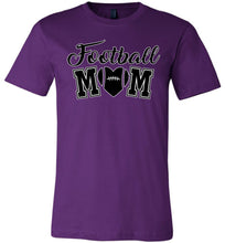 Load image into Gallery viewer, Football Mom With Heart Football Mom Shirts | Football Mom Gifts purple