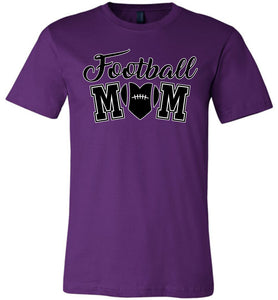 Football Mom With Heart Football Mom Shirts | Football Mom Gifts purple