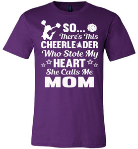 Cheerleader Who Stole My Heart She Calls Me Mom Cheer Mom Shirts purple