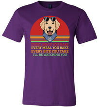 Load image into Gallery viewer, I&#39;ll Be Watching You Funny Dog T Shirt purple