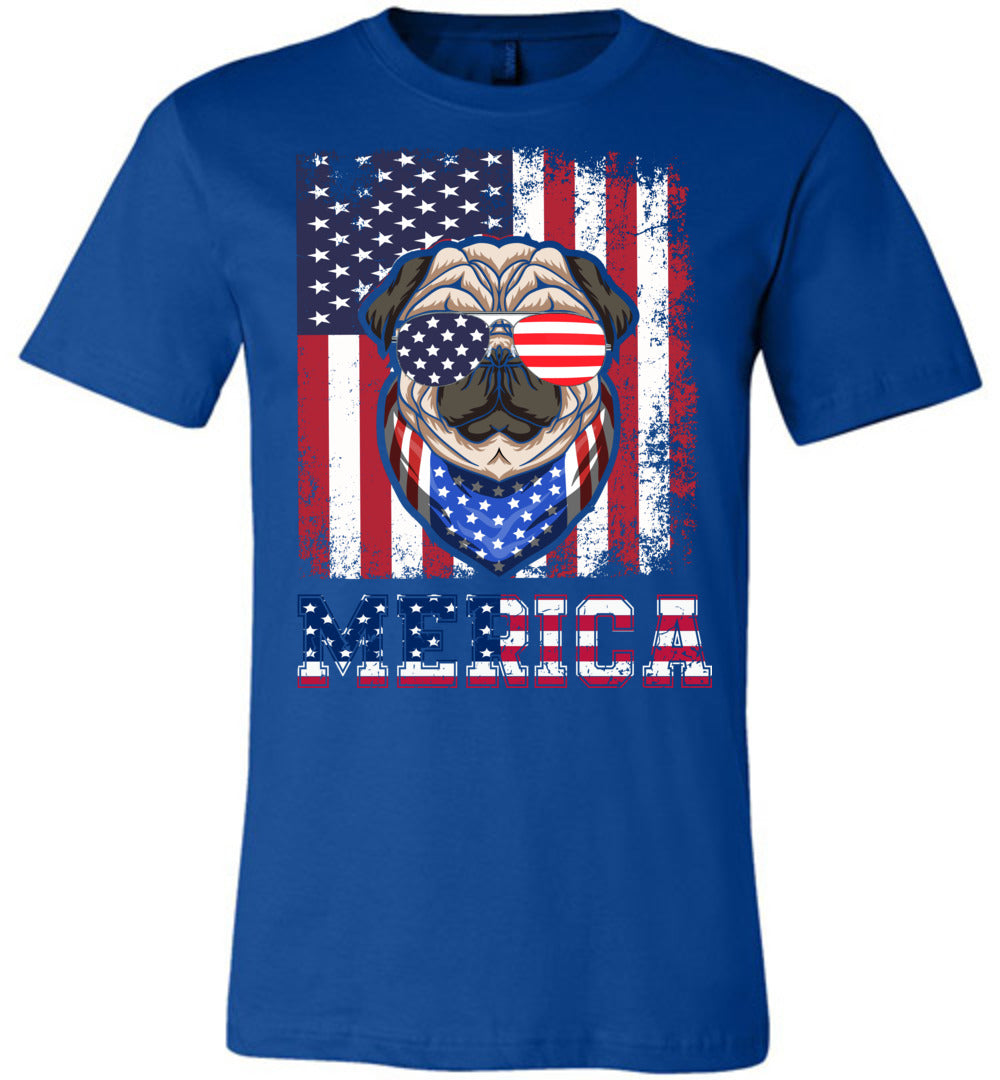 Merica Pug American Flag T-shirt