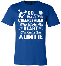 Load image into Gallery viewer, Cheerleader Who Stole My Heart She Calls Me Auntie Cheer Aunt Shirts royal