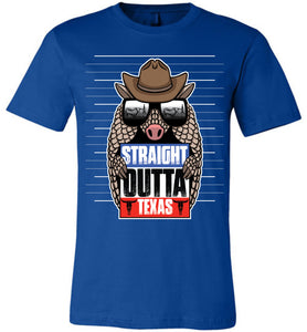 Straight Outta Texas Shirt With Armadillo Texas pride shirts royal