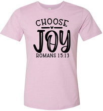Load image into Gallery viewer, Choose Joy Christian Quote Bible Verse Tee violet