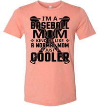 Load image into Gallery viewer, Baseball Mom Just Cooler Baseball Mom Shirt heather sunset
