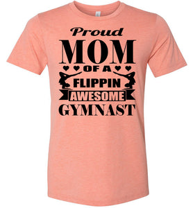 Proud Mom Of A Flippin Awesome Gymnast Gymnastic Mom Shirts sunset