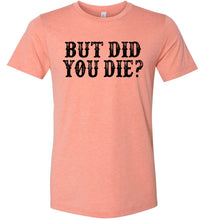 Load image into Gallery viewer, But Did You Die Funny Quote Tees sunset
