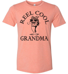 Reel Cool Grandma Funny Fishing Grandma T Shirt sunset
