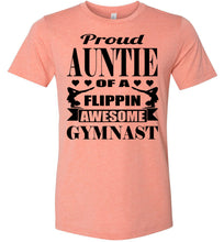 Load image into Gallery viewer, Proud Auntie Of A Flippin Awesome Gymnast Gymnastics Aunt Shirt sunset