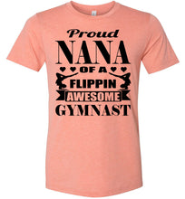 Load image into Gallery viewer, Proud Nana Of A Flippin Awesome Gymnast Gymnastics Nana T-Shirt sunset