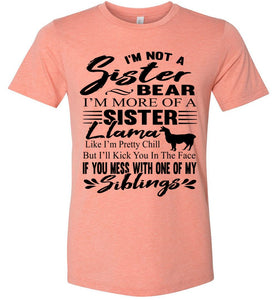 Sister Bear Shirt | Sister Tshirt | Sister Llama | Funny Sister Shirts sunset