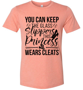 Keep The Glass Slippers Funny Softball Shirts heather prism sunset